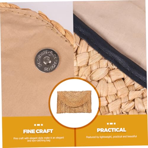 LRXIYODE Straw Clutch Bag Große Sommer handtasche Damen Stroh Handgewebt Leicht Strandtasche Elegant Vielseitig für Alltag Einkaufen Reisen von LRXIYODE
