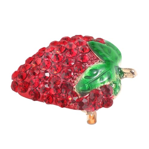 LRXIYODE Strawberry Brosche Damen Anstecknadel mit Strass Schmuck Erdbeer Kleidung Pin für Jacken Rucksäcke Hochzeit Accessoire von LRXIYODE
