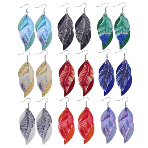 LRXIYODE Stylische Pu Ohrringe Damen Ohrschmuck Langlebig Vielseitig für Alltag Party Geschenk Geeignet von LRXIYODE