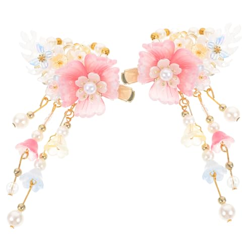 LRXIYODE Süßer Chinesischer Hanfu Haarschmuck für Mädchen Blüten Haarspangen mit Tasseln Haar Accessoires für Festliche Anlässe und Alltag Komfortabel und Sicher Sitzend von LRXIYODE