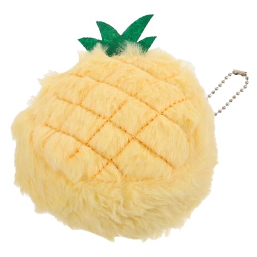 LRXIYODE Plüsch Ananas Geldbeutel Weicher Schlüsselanhänger Obst-Form Anhänger Für Schlüssel Rucksack Tasche Flauschige Cartoon Aufbewahrungstasche von LRXIYODE