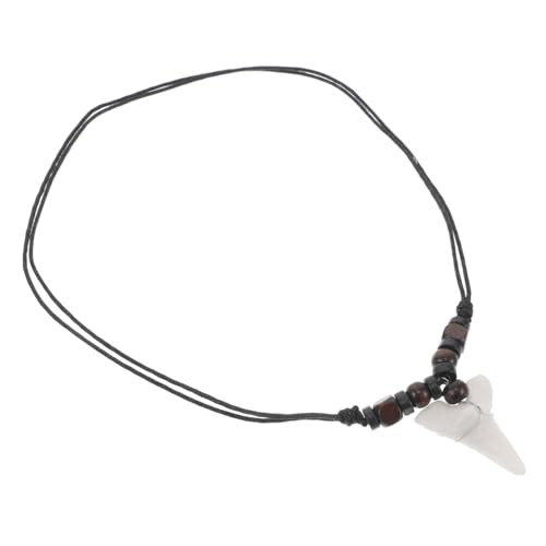 LRXIYODE Haifischzahn-halskette Mit Holzperlen Verstellbare Kordel Für Herren Strand-accessoire Surfer-schmuck Natürlicher Zahnanhänger LRXIYODE Haifischzahn-halskette Mit Holzperlen Verstellbare Kordel Für Herren Strand-accessoire Surfer-schmuck Natürlicher Zahnanhänger von LRXIYODE