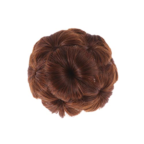 LRXIYODE Synthetische Haar Dutt Klammer mit Blumen Design Leichter Haarschmuck für Damen Einfaches Styling Strapazierfähige Haar Clip für Voluminöse Hochsteckfrisuren Hellbraun von LRXIYODE