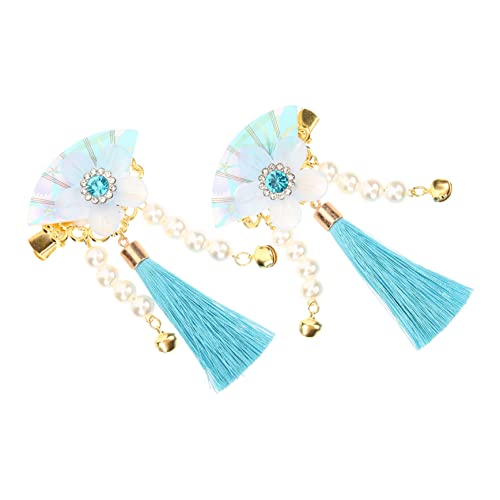 LRXIYODE Tassel Haarspangen im Japanischen Stil Blumenhaarnadeln für Damen und Mädchen für Hochzeiten und Festliche Anlässe Teiliges Blau von LRXIYODE