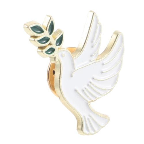 LRXIYODE Taubenbrosche Metall Anstecknadel Tier Vogel Pin mit Olivenzweig Symbol für Harmonie und Eintracht Elegantes Accessoire für Damen Kleidung Mantel von LRXIYODE