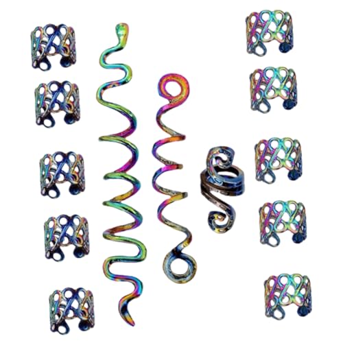 LRXIYODE Teiliges Haarschmuck für Zöpfe Spiral Haarringe und Clips Verstellbare Dreadlock Accessoires Vintage Stil Vielseitige Flecht Dekoration für DIY Haarstyling und Rastazöpfe von LRXIYODE