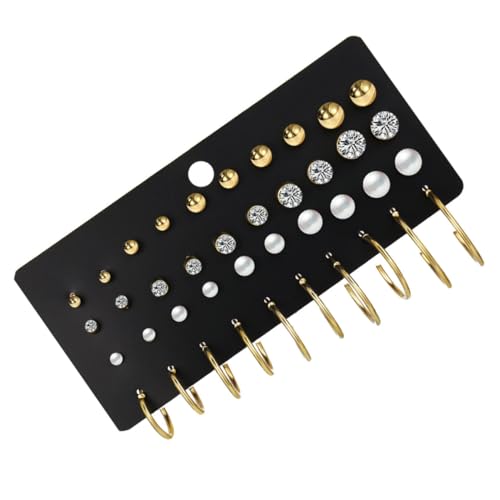LRXIYODE Teiliges Ohrstecker set mit Perlen und Strass Stilvolle Creolen und Ohrstecker Kreatives Vintage design Schlichtes Schmuckset für Damen Passend für Mehrere Ohrlöcher Stilvoller von LRXIYODE