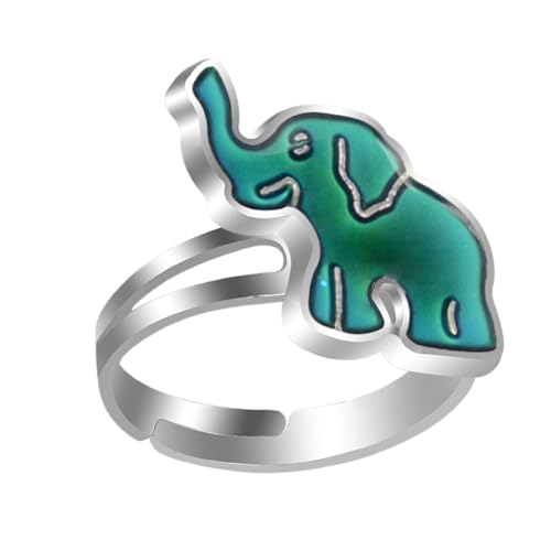 LRXIYODE Thermochromic Cartoon Ring für Verstellbarer Finger Schmuck Stimmungsring für Kreatives Farbwechsel durch Temperaturänderung von LRXIYODE