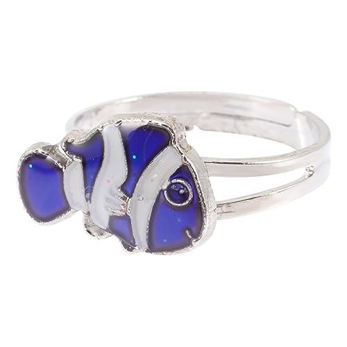 LRXIYODE Thermochromischer Fingerring für Kreativer Farbwechselnder Ring Fischdesign für Partys Festivals und Tägliches Tragen Perfektes für Freunde und Familie von LRXIYODE