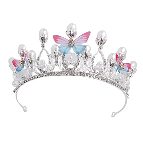 LRXIYODE Tiara Haarreif Silber Glitzernd Krone Stirnband Prinzessin Accessoire Partygeburtstag Festliches Haarschmuck Mädchen Headpiece von LRXIYODE