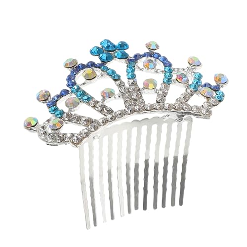 LRXIYODE Tiara Kronen Haarschmuck mit Strasskamm Leichter Bequemer Prinzessin Haarreif mit Schimmernden Farbverlauf rhinestones Geeignet für Hochzeit Blumenmädchen Abendfeier und Festliche von LRXIYODE