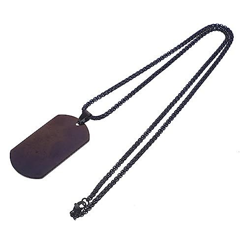 LRXIYODE Titanium Dog Tag Halskette Herren Military Anhänger Schwarz Robuste Kette Modischer Schmuck für Alltag und von LRXIYODE