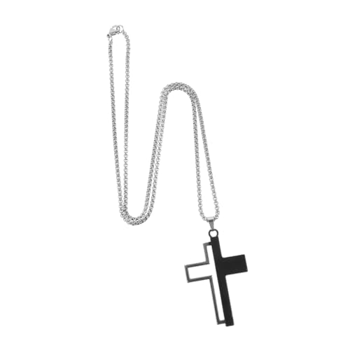 LRXIYODE Titanstahl Kreuzkette Herren Robuster Anhänger Modisches Accessoire für Männer und Jungen Vielseitig Kombinierbar zu Hoodies und Pullovern von LRXIYODE