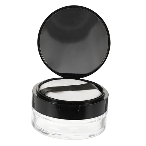 LRXIYODE Tragbare leere Puderbox mit Quaste und elastischem Netz Kompakte lose Puderbox mit Flip Deckel reisefreundlicher Make up Behälter für Damen praktische Aufbewahrung für losen von LRXIYODE