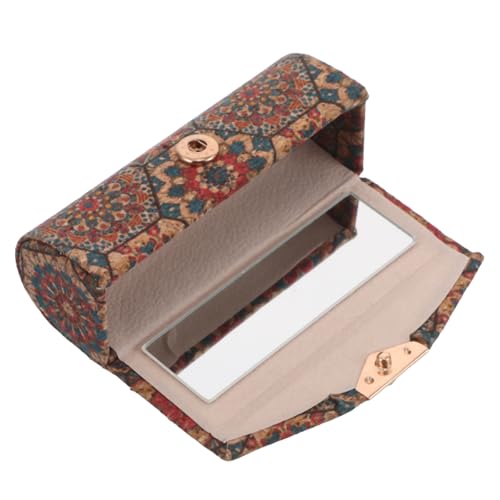 LRXIYODE Tragbarer Make Up Organizer mit Spiegel Vintage Lippenstifthalter für Handtasche Multifunktionale Kosmetik Aufbewahrungsbox für Lippenstift Schmuck und Kosmetik von LRXIYODE