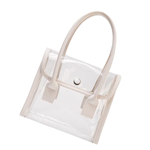 LRXIYODE Transparente Damen Jelly Handtasche aus PVC Leichte Tote Bag mit Mittlerer Kapazität Strapazierfähig und Vielseitig für Shopping Reisen Alltag und Freizeit Geeignet von LRXIYODE