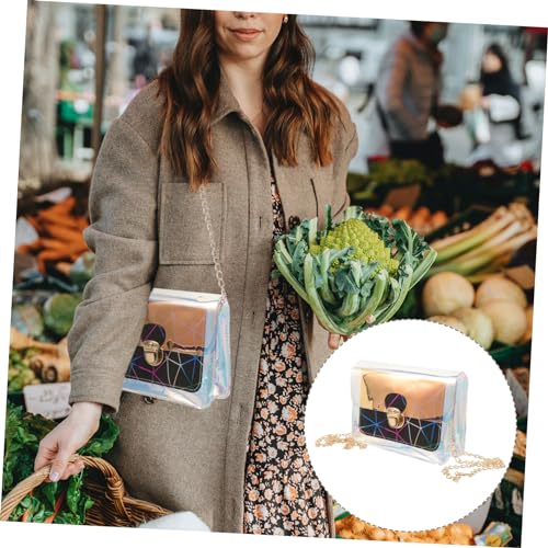 LRXIYODE Transparente Damen Umhängetasche Kleine Geometrische Muster Schultertasche Leicht Verstellbar Stylisch Für Alltag Party Shopping Reise von LRXIYODE