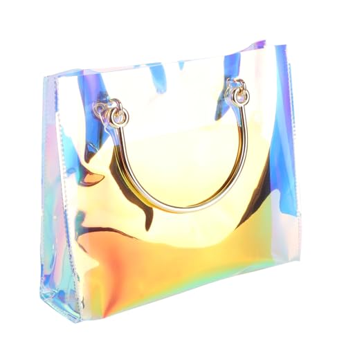 LRXIYODE Transparente PVC Crossbody Bag mit Kette Wasserfeste Umhängetasche für Frauen Modische Tote Bag Langlebige Schultertasche für Reisen Shopping Alltag Geschenkidee von LRXIYODE