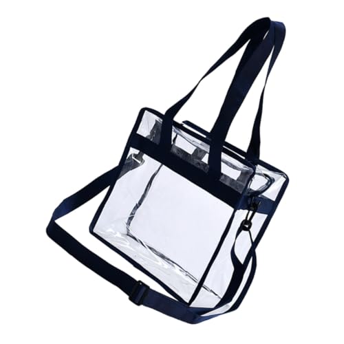LRXIYODE Transparente PVC Umhängetasche für Damen Multifunktionale Strandtasche Große Kapazität für Reisen Schule Konzerte und Freizeit Schwarz von LRXIYODE