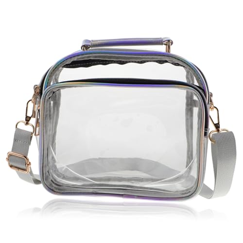 LRXIYODE Transparente Umhängetasche Damen PVC Crossbody Bag Stadion Genehmigt Kleine Schultertasche für Party Konzert Alltag Shopping von LRXIYODE