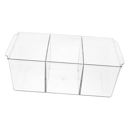 LRXIYODE Transparenter Desktop Makeup Organizer mit Drei Fächern Stabile Kosmetik Aufbewahrungsbox aus Dickem Material für Badezimmer Wohnzimmer und Büro Praktischer Skincare Storage Box von LRXIYODE