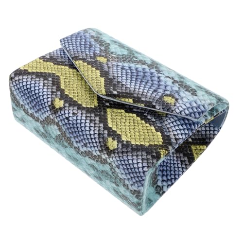 LRXIYODE Trendige Damen Umhängetasche mit Schlangenledermuster Blau Crossbody Bag mit Kette Praktische Messenger Bag aus Robustem Material für Alltag Arbeit und Shopping von LRXIYODE