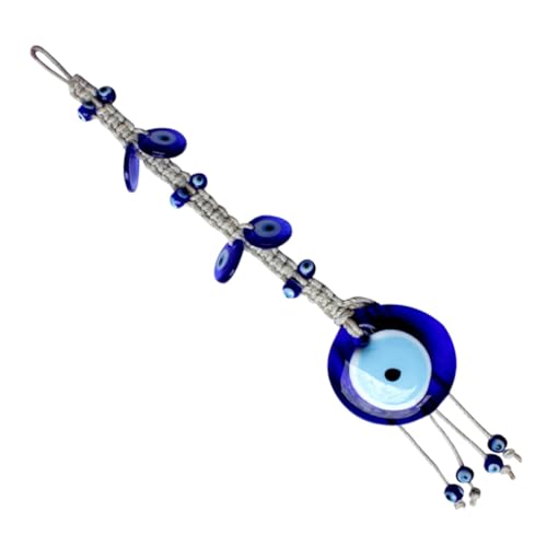 LRXIYODE Türkisblauer Türkischer Evil Eye Wandbehang Legierung mit Handgewebtem Hanfseil Schützendes Amulett für Glück Gesundheit und negative Blicke Dekoratives Schmuckaccessoire von LRXIYODE