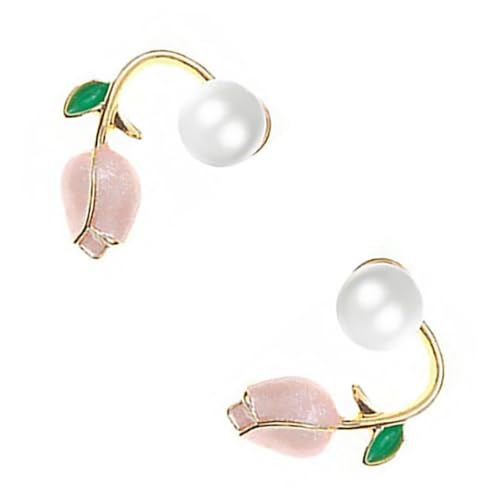 LRXIYODE Tulpen Perlen Ohrstecker Damen Ohrschmuck Hypoallergen Modisch für Hochzeit Party Alltag Kleine Ohrstecker mit Hochwertigem Legierungsmaterial Langlebig und Hautfreundlich von LRXIYODE