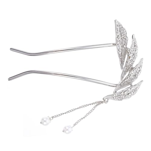 LRXIYODE U Förmige Haarspange mit Perlen und Quasten Eleganter Haarschmuck für Damen Langlebiger Haarklammer Clip Vielseitig für Haartypen Stilvoller Haar Bun Halter für Festliche Anlässe von LRXIYODE