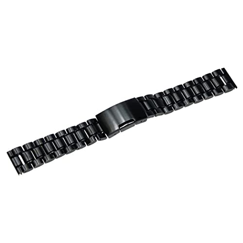 LRXIYODE Uhrenarmband mit Geradem Ende Schwarzes Gliederdesign Ersatz für Beschädigte Armbänder Komfortabler Verschlussmechanismus von LRXIYODE