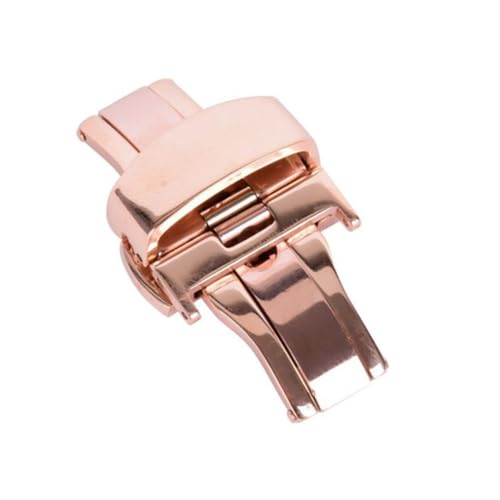 LRXIYODE Uhrenverschluss Roségold Doppelknopf Faltschließe Für Uhrenarmband Robuste Klappschließe Passend Für Herren Damen von LRXIYODE