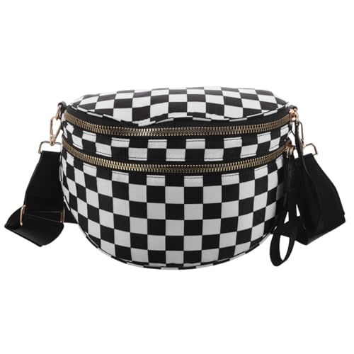 LRXIYODE Umhängetasche Für Damen Karierte Umhängetasche Für Damen Karierte Taschen Umhängetaschen Polyester Schwarz von LRXIYODE