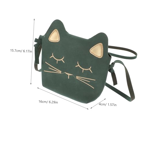 LRXIYODE Umhängetasche Katze PU Kleine Handtasche für Mädchen Mini Crossbody Bag Niedliche Schultertasche Organizer Klein und Praktisch Grün von LRXIYODE