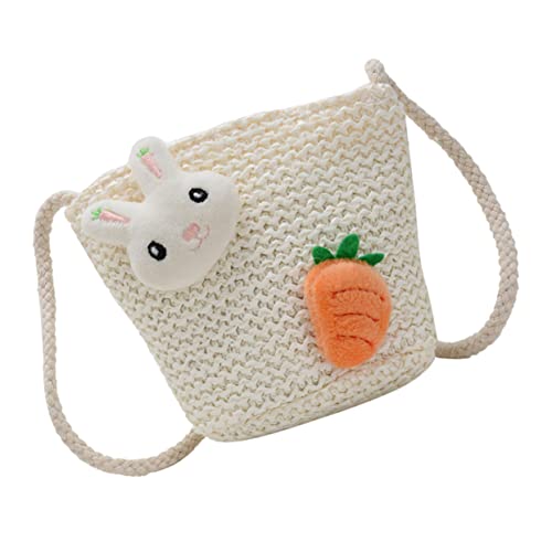 LRXIYODE Umhängetasche Mädchen Strohtasche Leicht Woven Sommer Strandbeutel Tragbar Niedliche Crossbody Pouch für Mädchen Geburtstag von LRXIYODE
