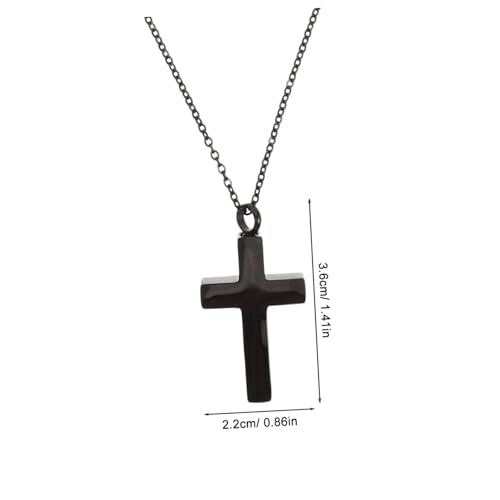 LRXIYODE Urnen Anhänger Kreuzform mit Sicherem Verschluss Memorial Halskette für von Mensch und Haustier Polierter Gedenkschmuck Tröstendes für Trauernde von LRXIYODE