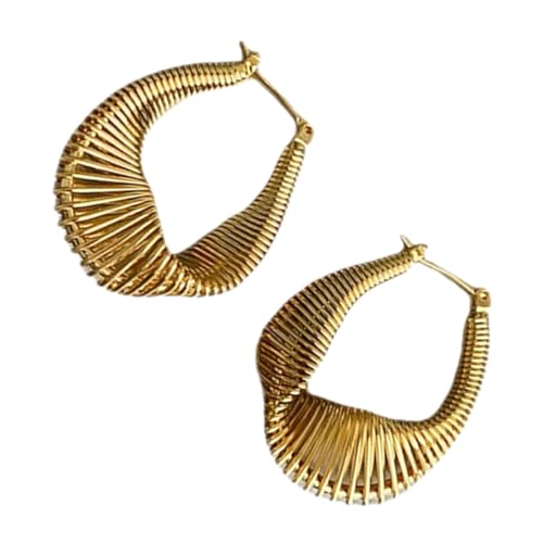 LRXIYODE Vergoldete Spiral Creolen Damen Ohrringe Unregelmäßige Form Modischer Statement Schmuck Für Frauen Trendige Leichte Hängende Ohrstecker Zubehör von LRXIYODE