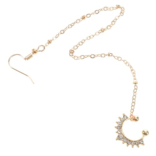 LRXIYODE Vergoldeter Fake Nasenring mit Strass und Kette Clip Nasenschmuck Piercing Leichter Metall Fake Nose Ring für Frauen Inspiriert von Afrikanischem Tanzschmuck von LRXIYODE
