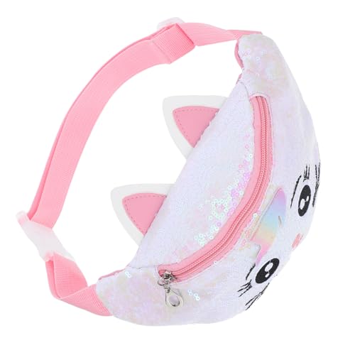 LRXIYODE Verspielte Katzenstickerei Verstellbare Trageschlaufe Funkelnde Pailletten für Mädchen für Freizeit Reisen und Besondere Anlässe von LRXIYODE