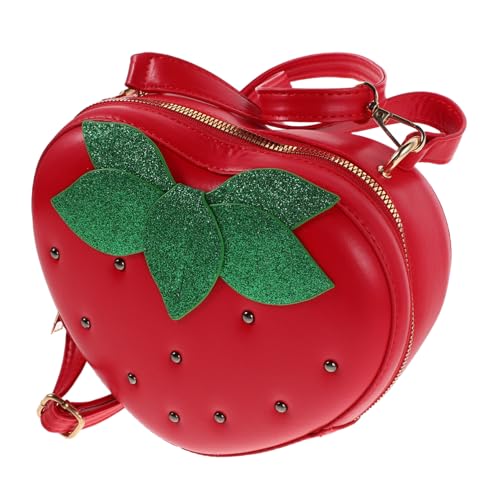 LRXIYODE Verstellbare Erdbeer-schultertasche für Mädchen Kleine Umhängetasche Verstellbarer Riemen Modische Kindertasche für Alltag Schule und Reisen Rot von LRXIYODE