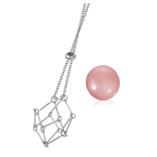 LRXIYODE Verstellbare Kristallanhänger Halskette Metall Kristallkäfig Schmuckanhänger Netzdesign für Natürliche Edelsteine Bergkristall Schmuckhalter für Damen und Herren von LRXIYODE