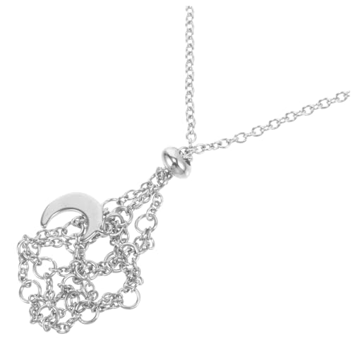 LRXIYODE Verstellbare Kristallsteinhalter Kette aus Titanstahl Mesh Anhänger für Damen Natürlicher Edelstein Halter Netz Schmuck DIY Zubehör von LRXIYODE