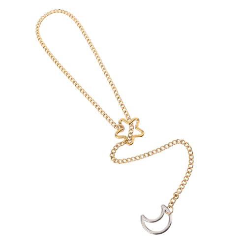 LRXIYODE Y-förmige Halskette Für Damen Mit Mond Und Stern Verstellbare Kubanisches Lasso-design Metallkette Punk-gothic-stil Statement-schmuck Für Partys Und Rockauftritte von LRXIYODE