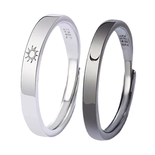 LRXIYODE Verstellbare und Mondringe für Langlebiger Komfortabel und Kratzfest Modisches Schmuckset und Ihn als Liebesversprechen und von LRXIYODE