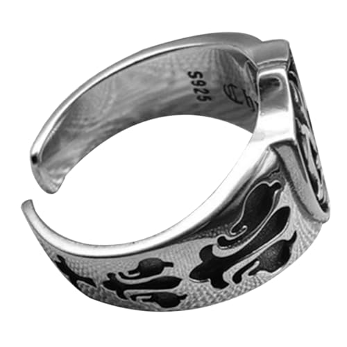 LRXIYODE Verstellbarer Herren Punk aus Titanstahl Vintage Metall Open Retro Schmuck für Flexibler Offener Zeigefingerring Modisches Dekoratives Accessoire von LRXIYODE