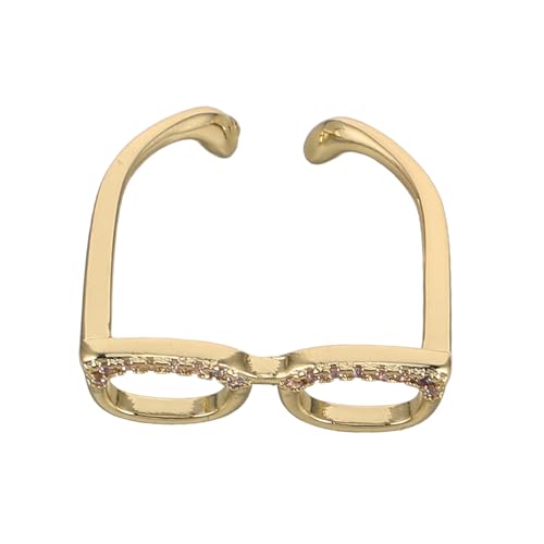 LRXIYODE Verstellbarer Mini Brillenring Langlebigem Material für Damen Kreativer Offener Fingerring für Zeige und Daumenfinger Modisches Schmuckstück als Symbol von LRXIYODE