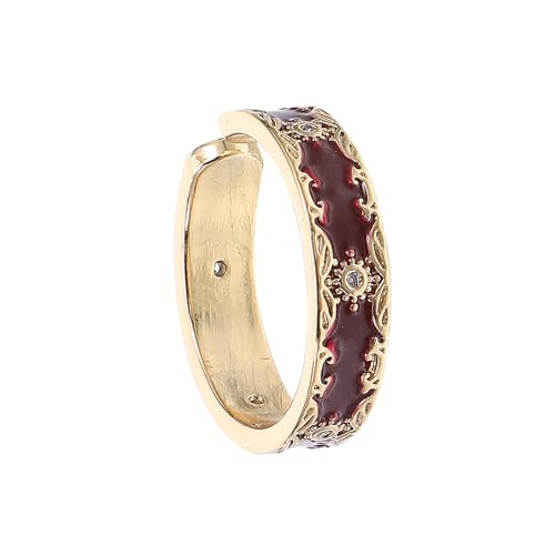LRXIYODE Offener Emaille-ring Für Damen Verstellbar Mit Blume Funkelnde Zirkonia-akzente Langlebige Farbe Moderne Chinesische Mischung Für Alltag Und Party von LRXIYODE