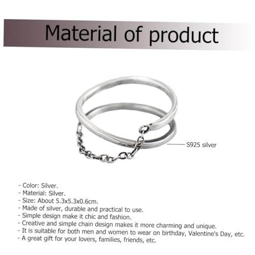 LRXIYODE Verstellbarer Vintage Silber Ring Unisex Ketten design Modisch Einfach Schmuck Geschenk für Damen und Herren von LRXIYODE