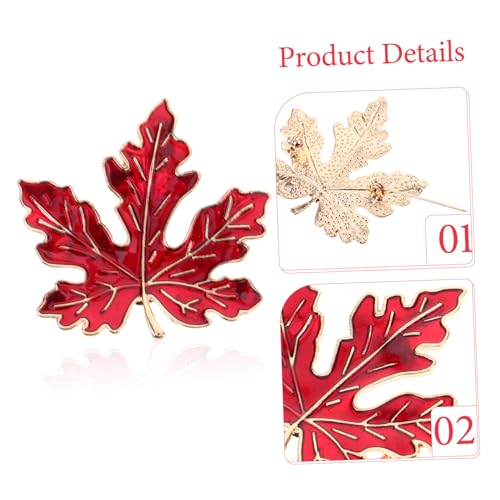 LRXIYODE Vintage Ahornblatt Brosche Legierung Sichere Anstecknadel für Kleidung Schal und Hut Herbstblatt Brosche mit Tropfenlack Vielseitiges Damen Schmuckaccessoire von LRXIYODE
