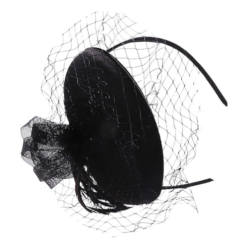 LRXIYODE Vintage Beret Fascinator Haarschmuck Netzstoff Hochzeit Cocktail Party Haarklammer Damen Schwarz Elegant für Braut und Festliche Anlässe von LRXIYODE