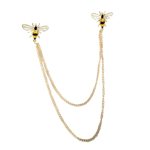 LRXIYODE Vintage Biene Brosche mit Kette Anhänger Anstecknadel für Kleidung Rucksäcke Hüte Schmuckbrosche als für Damen und Freunde von LRXIYODE